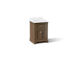 24'' bathroom vanity cabinet with sink and quartz top - image 1