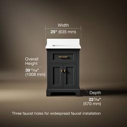 Kohler CharlemontE 24'' bathroom vanity cabinet with sink and quartz top - Ferrous Grey - image 3