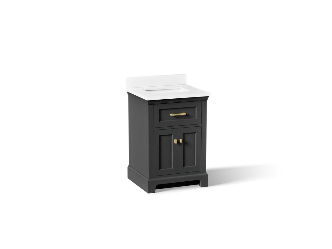 Kohler CharlemontE 24'' bathroom vanity cabinet with sink and quartz top - Ferrous Grey by Kohler