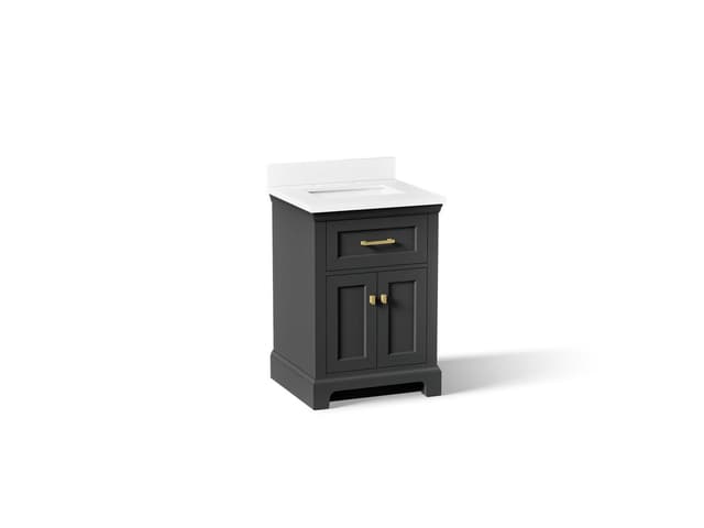 Kohler CharlemontE 24'' bathroom vanity cabinet with sink and quartz top - Ferrous Grey
