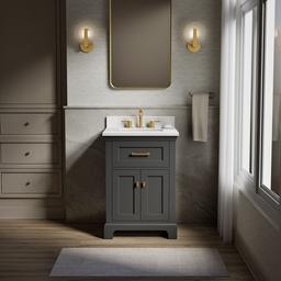 Kohler CharlemontE 24'' bathroom vanity cabinet with sink and quartz top - Ferrous Grey - image 2