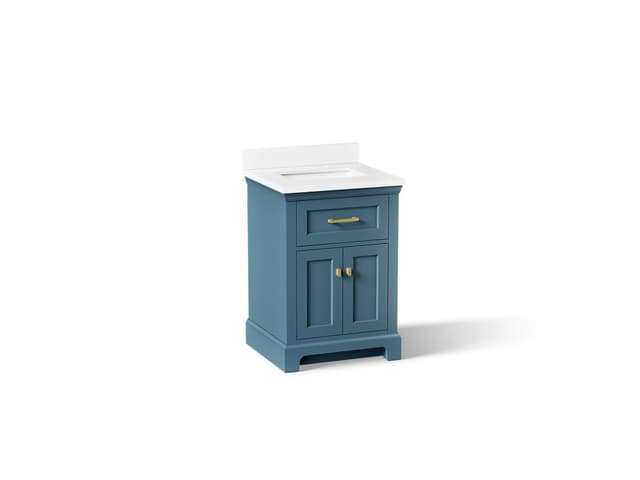 Kohler CharlemontE 24'' bathroom vanity cabinet with sink and quartz top - Tidal Blue