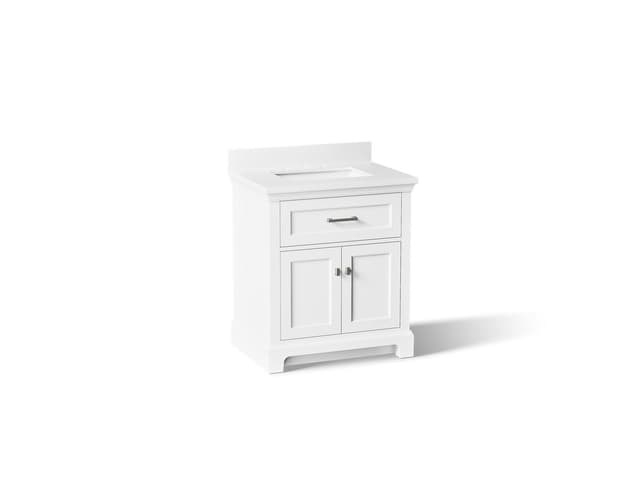 Kohler CharlemontE 30'' bathroom vanity cabinet with sink and quartz top - White