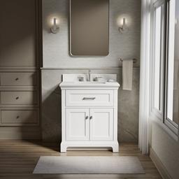 Kohler CharlemontE 30'' bathroom vanity cabinet with sink and quartz top - White - image 2