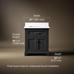 Kohler CharlemontE 30'' bathroom vanity cabinet with sink and quartz top - Ferrous Grey - image 3