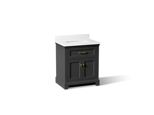 Kohler CharlemontE 30'' bathroom vanity cabinet with sink and quartz top - Ferrous Grey