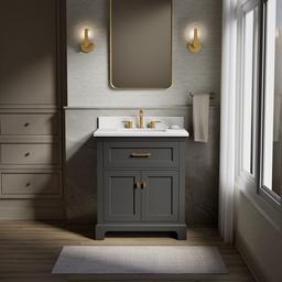 Kohler CharlemontE 30'' bathroom vanity cabinet with sink and quartz top - Ferrous Grey - image 2