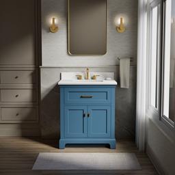 Kohler CharlemontE 30'' bathroom vanity cabinet with sink and quartz top - Tidal Blue - image 2