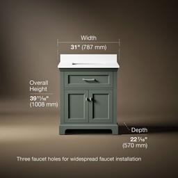 Kohler Charlemont 30'' Bathroom Vanity Cabinet With Sink And Quartz Top Umbral Green - image 3
