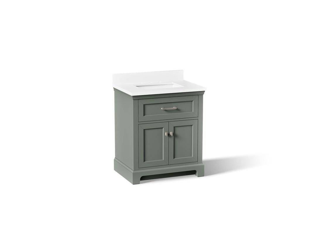 Kohler Charlemont 30'' Bathroom Vanity Cabinet With Sink And Quartz Top Umbral Green by Kohler