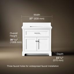 Kohler CharlemontE 36'' bathroom vanity cabinet with sink and quartz top - White - image 3