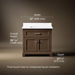 36'' bathroom vanity cabinet with sink and quartz top - image 3