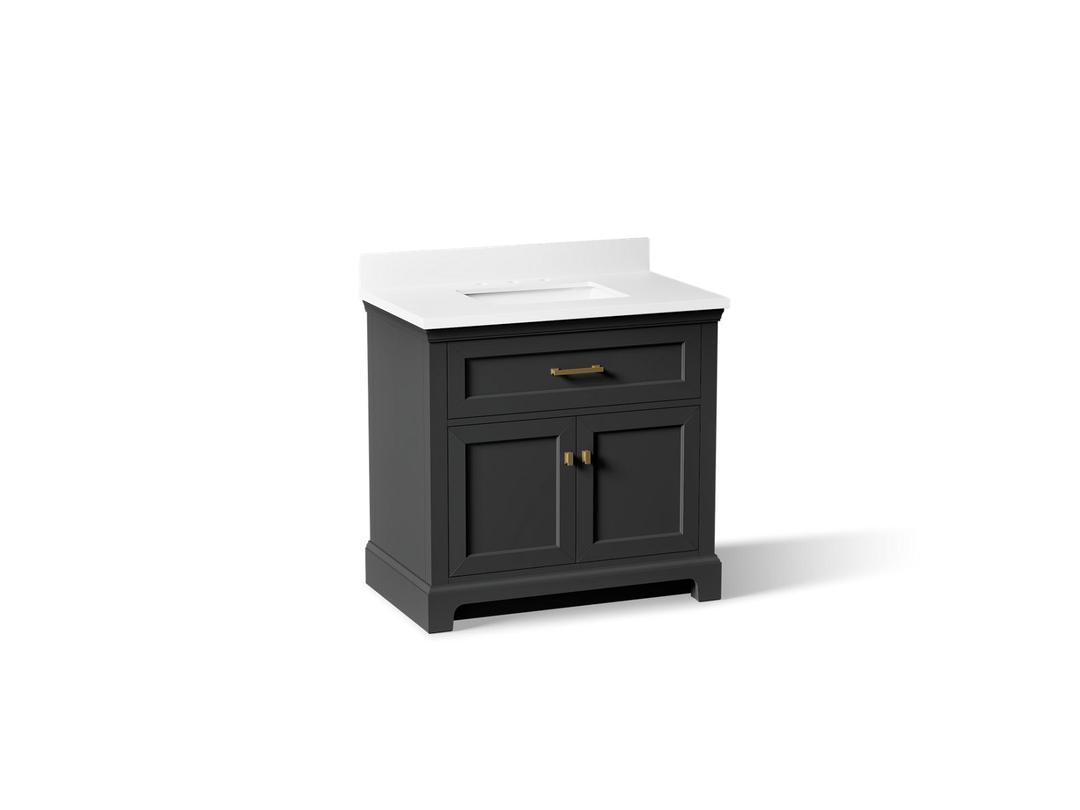 Kohler CharlemontE 36'' bathroom vanity cabinet with sink and quartz top - Ferrous Grey by Kohler