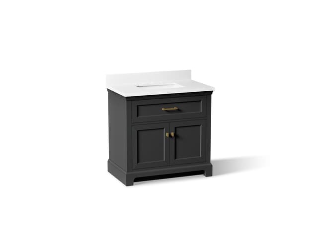Kohler CharlemontE 36'' bathroom vanity cabinet with sink and quartz top - Ferrous Grey
