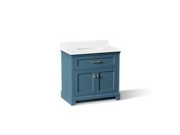 Kohler CharlemontE 36'' bathroom vanity cabinet with sink and quartz top - Tidal Blue - image 1