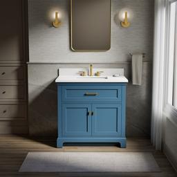 Kohler CharlemontE 36'' bathroom vanity cabinet with sink and quartz top - Tidal Blue - image 2