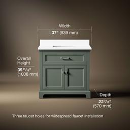 Kohler Charlemont 36'' Bathroom Vanity Cabinet With Sink And Quartz Top Umbral Green - image 3