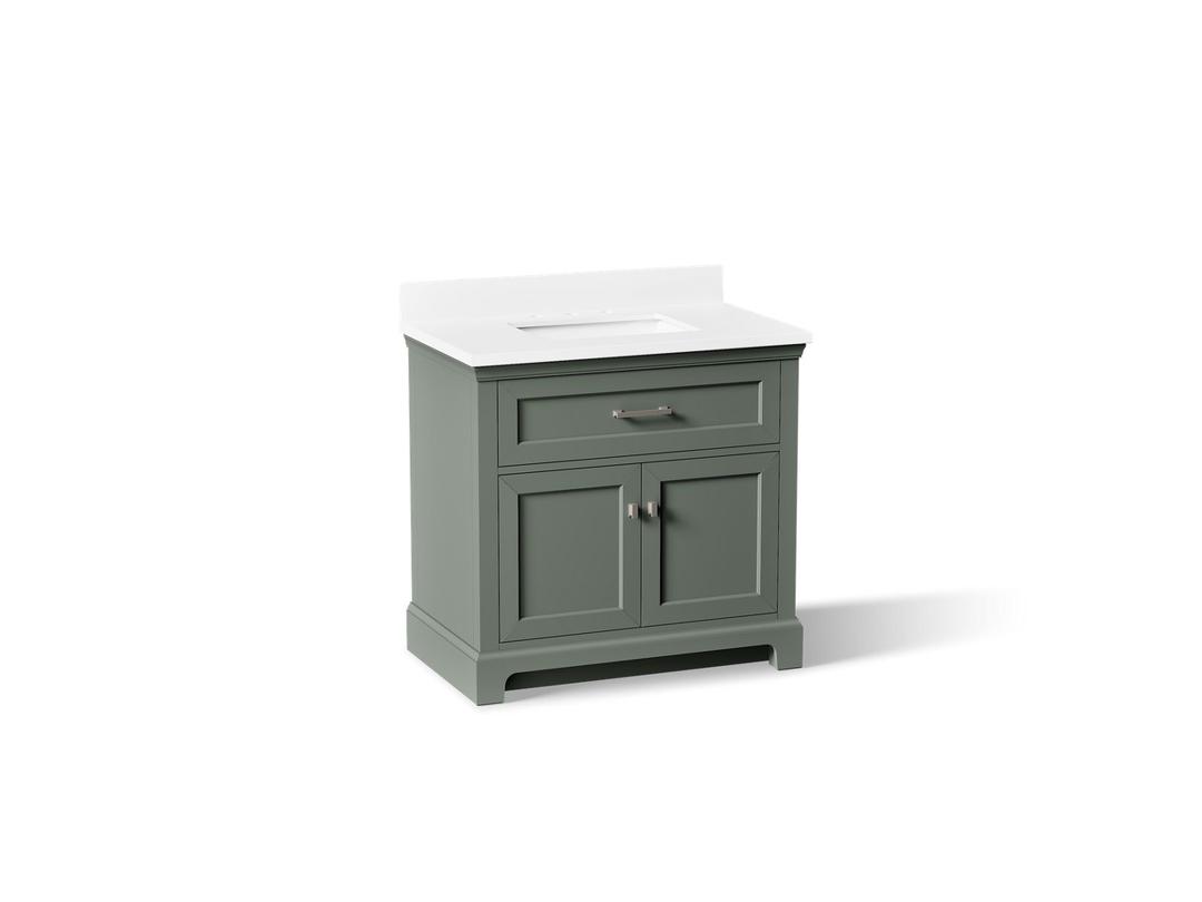 Kohler Charlemont 36'' Bathroom Vanity Cabinet With Sink And Quartz Top Umbral Green by Kohler