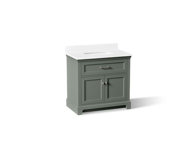 Kohler Charlemont 36'' Bathroom Vanity Cabinet With Sink And Quartz Top Umbral Green