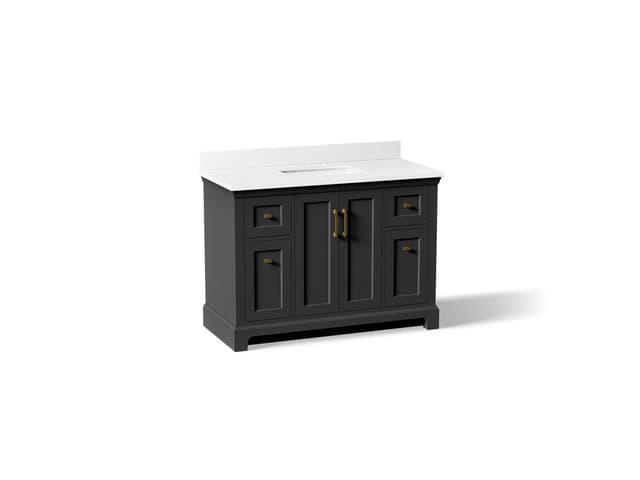 Kohler CharlemontE 48'' bathroom vanity cabinet with sink and quartz top - Ferrous Grey