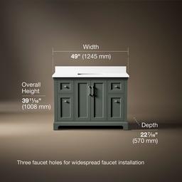 Kohler Charlemont 48'' Bathroom Vanity Cabinet With Sink And Quartz Top Umbral Green - image 3