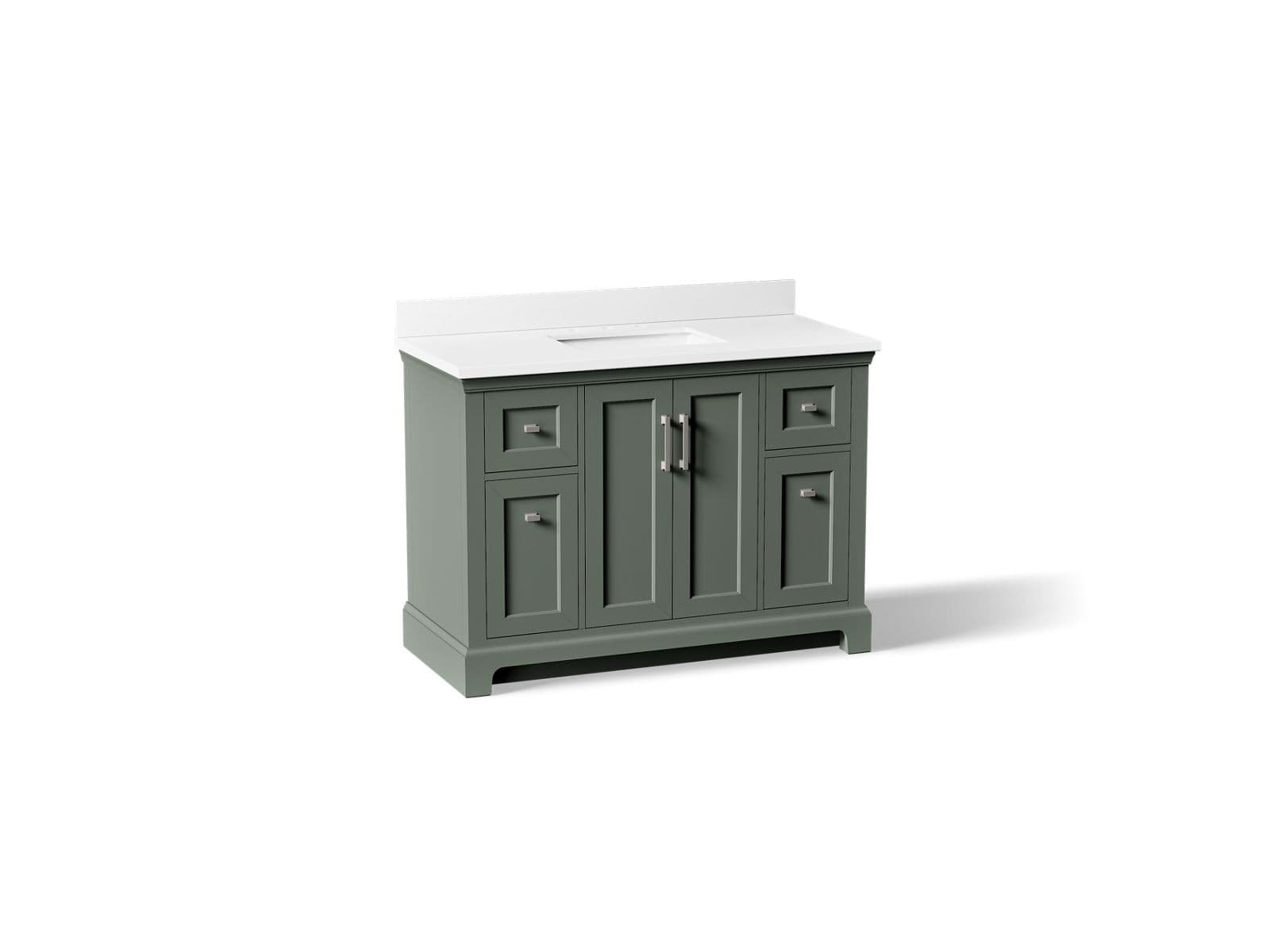 Kohler Charlemont 48'' Bathroom Vanity Cabinet With Sink And Quartz Top Umbral Green by Kohler