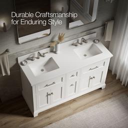 CharlemontE 60'' bathroom vanity cabinet with sinks and quartz top - image 11