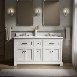 CharlemontE 60'' bathroom vanity cabinet with sinks and quartz top - image 2