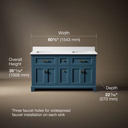 CharlemontE 60'' bathroom vanity cabinet with sinks and quartz top - image 3