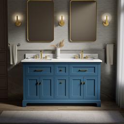 CharlemontE 60'' bathroom vanity cabinet with sinks and quartz top - image 2