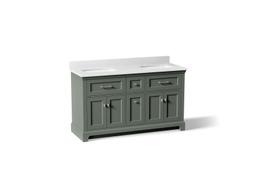 Kohler Charlemont 60'' Bathroom Vanity Cabinet With Sinks And Quartz Top Umbral Green - image 1