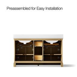 CharlemontE 60'' bathroom vanity cabinet with sinks and quartz top - image 10