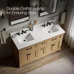 CharlemontE 60'' bathroom vanity cabinet with sinks and quartz top - image 11