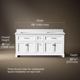 CharlemontE 72'' bathroom vanity cabinet with sinks and quartz top - image 3