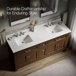 72'' bathroom vanity cabinet with sinks and quartz top - image 12