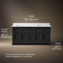 CharlemontE 72'' bathroom vanity cabinet with sinks and quartz top - image 3