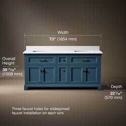 CharlemontE 72'' bathroom vanity cabinet with sinks and quartz top - image 3