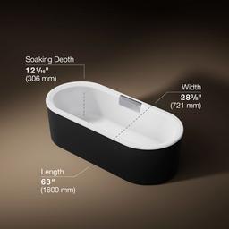 Kohler VoluteE 63'' x 28-3/8'' freestanding bath with shroud - White - image 3