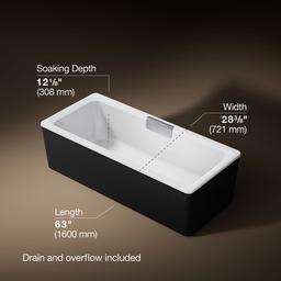 Kohler VoluteE 63'' x 28-3/8'' freestanding bath with shroud - White - image 3