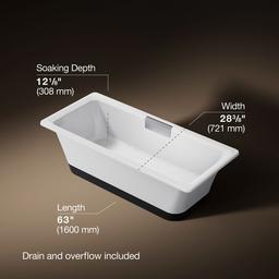 VoluteE 63'' x 28-3/8'' freestanding bath with base - image 3