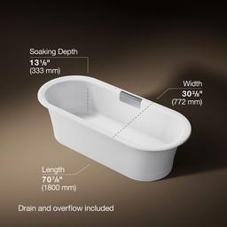 VoluteE 70-7/8'' x 30-3/8'' freestanding bath with base - image 3