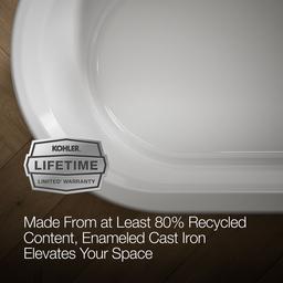 VoluteE 70-7/8'' x 30-3/8'' freestanding bath with base - image 9