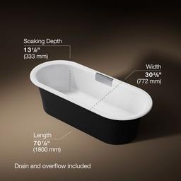 VoluteE 70-7/8'' x 30-3/8'' freestanding bath with base - image 3