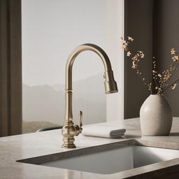 Artifacts Touchless pull-down kitchen sink faucet with three-function sprayhead - Vibrant Brushed Bronze - image 2