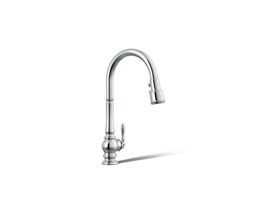 Artifacts Touchless pull-down kitchen sink faucet with three-function sprayhead - Polished Chrome by Kohler