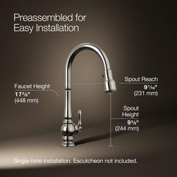Artifacts Touchless pull-down kitchen sink faucet with three-function sprayhead - Vibrant Polished Nickel - image 3