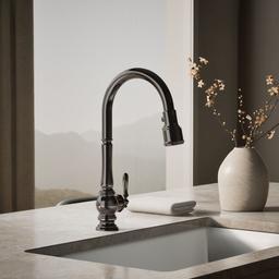 Artifacts Touchless pull-down kitchen sink faucet with three-function sprayhead - Vibrant Titanium - image 2