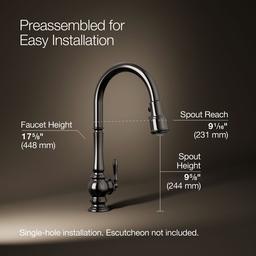 Artifacts Touchless pull-down kitchen sink faucet with three-function sprayhead - Vibrant Titanium - image 3