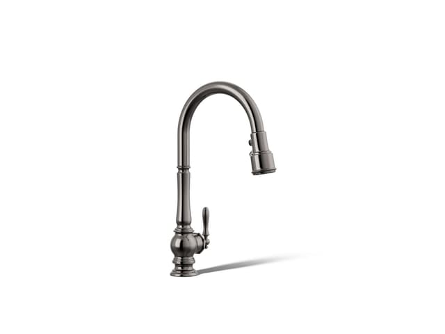 Kohler Artifacts Touchless pull-down kitchen sink faucet with three-function sprayhead - Vibrant Titanium