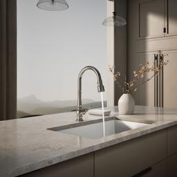 Artifacts Touchless pull-down kitchen sink faucet with KOHLER KonnectE and three-function sprayhead - Vibrant Polished Nickel - image 4